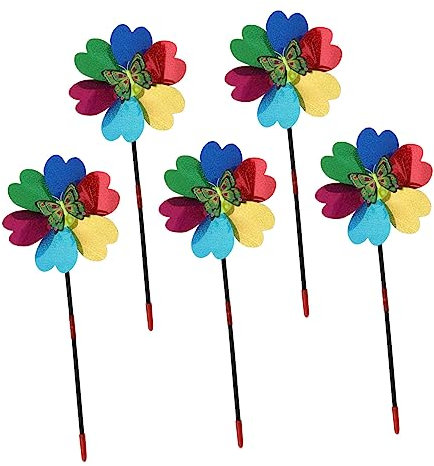 Gogogmee Windrad Bunt Laubsäge Set Für Kinder Bunte Windmühlen Für 5er Set Mit Schmetterlingsmuster Windräder Als Gartenornament Und Für Draußen Ideales Für Jungen Und Ädchen