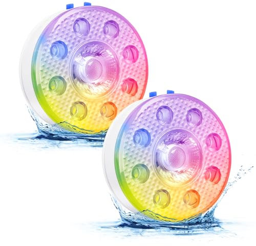 Halloween Deko Wiederaufladbare LED Licht - LUXJET 2 Stück LED Kürbis mit Timer & Remote für Outdoor Garten Hochzeit Aquarium