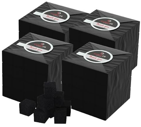 BLACKCOCO's - Carbón Natural de Coco Premium 4KG 26mm para Cachimba y BBQ Briquetas para Shisha y Barbacoas, Larga Duración de Combustión