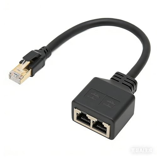 Risegun Ethernet adapterkabel RJ45 splitter adapter kabel förlängning 1 till 2 port nätverksfördelare Ethernet-switch adapterkabel för hemmakontor