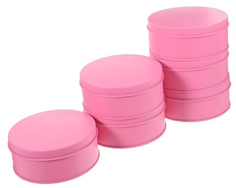 ABOOFAN 6 Pezzi Contenitori per e Biscotti Scatole Decorative Metallo per Feste per Dolci e Regalare Rosa