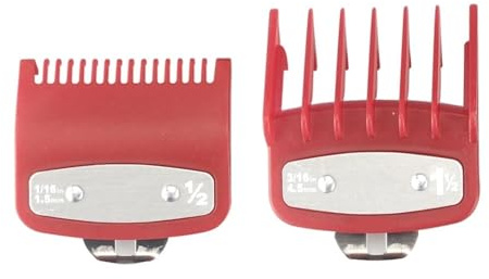 2er-Set Professioneller Haarschneidekamm Mit Führungsschiene, Aufsteckkamm Und Trimmeraufsatz, Kompatibel Mit 1,5 Mm Und 4,5 Mm Haarschneidemaschinen.(2pcs Red)
