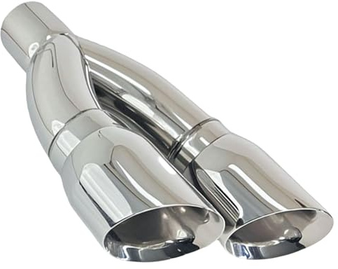 Dual Exhaust Tips, 16.3in Long Dual Slant Angle Stainless Steel Exhaust Tips for Trucks and Cars, 3in Inlet 4.5in Outlet, Tip