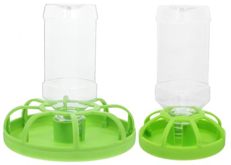 DOITOOL 2 Sets Quail Feeder Plastic Large Capacity Easy Clean Poultry Feed Tray for Small Animals