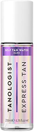 Tanologist Self-Tan Water Dark – Transparentes Bräunungsspray 200ml für Gesicht & Körper – Kein Abfärben – Express Selbstbräuner – Vegan & Feuchtigkeitsspendend – Setting Spray Effekt