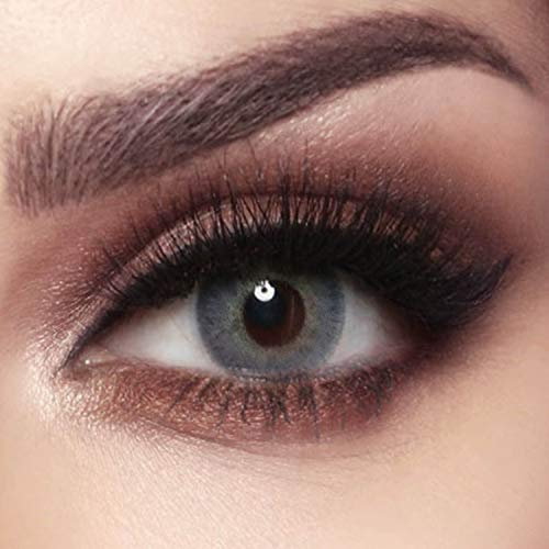 BELLA ELITE farbige Kontaktlinsen MIDNIGHT BLUE (Dioptrien -0.00)– stark deckende Monatslinsen für 3 Monate, Grau-Blaue Farblinsen, perfekt für dunkle Augen