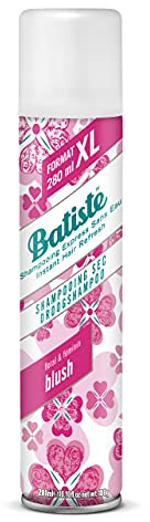 Batiste Shampooing Sec, Blush, Rafraichit les Cheveux et Apporte du Volume, Parfum Floral et Féminin, Absorbe Excès de Sebum, Sans Rinçage, 280ml