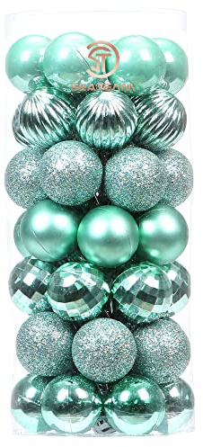 Sea Team 30mm/1.18 Feine dekorative Kleinigkeit mit Gemälde & funkelndem Weihnachtsbaumschmuck als Thema, Christbaumkugel-Set—46 Stück