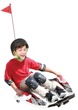 Rollplay Nighthawk Electric Ride On Toy for Ages 6 & Up with 12V 7AH Rechargeable Battery, Side Handlebars for Steering, Tall Rear Safety Flag, and a Top Speed of 6.5 MPH, White