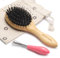 BESTOOL Kleine Reise Haarbürste für Damen, Herren oder Kinder, Wildschweinborsten Haarbürste zum Entwirren, Entfrieren, Verteilen von Öl Alle nassen oder trockenen Haare (Runde)