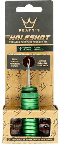 Peaty's Holeshot Tubeless Tyre Puncture Plugger Kit - Single-Sided Fork for Rapid Bike Puncture Repair, 3mm & 1.5mm Tyre Repair Plugs, For MTB, Road & XC Bike Tyres, Bicycle Tools and Kits