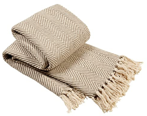 Olivia Rocco Home Throws Eco Friendly Super Soft Recycled Cotton Throw Blanket Comfortable Sustainable Perfect for Your Sofa Bed or Chair Lightweight, Tangier 228x254 cm