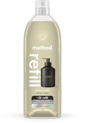 Method Gel Hand Soap Refill, Vetiver + Amber, 34 Fl Oz (Pack of 1) (Packaging May Vary)