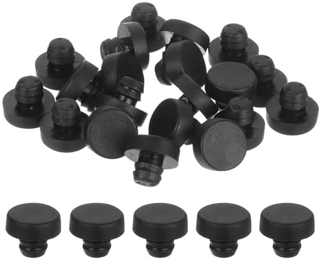 QUARKZMAN 32Pcs Patins en Caoutchouc Noir à Enfoncer pour Trou de 6,5 mm | Patins en Verre pour Table avec Tige Entretoises en Caoutchouc PVC pour Table, Meuble, Armoire