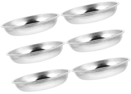 Amosfun Confezione Da 6 Ciotole Rotonde Per Condimenti E Salse in Acciaio Inossidabile Per Feste Di Sushi Alla Senape Cucina Allaperto