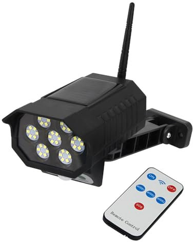 FLM SYSTEM Telecamera Finta Da Esterno, Telecamera Finta, Telecamera Finta Con Led, Telecamera Finta Con Sensore Di Movimento e Pannello Solare