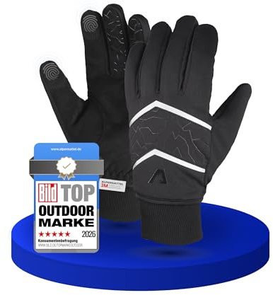 Alpensattel Polartherm Fahrradhandschuhe Gr. XL | Fahrrad Handschuhe 100% Wind- und Wasserdicht (DIN EN 343) Winterhandschuhe für Damen & Herren | Warme Hände bis -10 Grad + Touchscreen Funktion