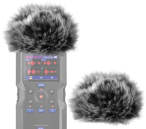 Geekria for Creators - Parabrezza peloso compatibile con registratore Zoom H4 Essential, protezione antivento per microfono, copertura lanugine per parabrezza, registratore digitale portatile (colore