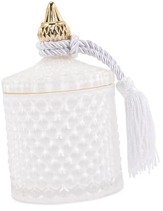 ULTECHNOVO Candelabros Perfumados De Vidrio con Tapa Frascos De Boticario Decorativos Recipientes para Velas con Relieve Tarros De Dulces para Uso Interiores