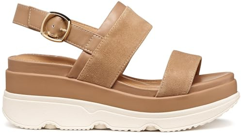 Geox Sandalo da donna D Gardenia A Wedge, beige, 36 EU