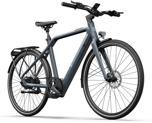 A Dece Oasis ADO E Bike Air30pro, 28 Electric Bike, 370.00 Wh Battery, EBike for Women/Men, Bafang Motor, Belt Drive, ADO Smart APP, 3.5 IPS Display, GPS, Range Up To 100KM (Dark gray)