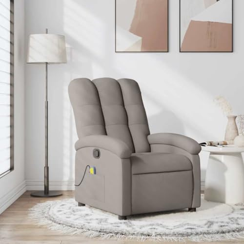 Frdhee Sillón reclinable de masaje, sillón de televisión, silla de masaje, tela topo, para dormitorio, salón, fácil de configurar, ergonómica