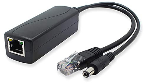 ANVISION Gigabit PoE Splitter, 48V auf 12V 2A Ethernet Adapter, für Überwachungskamera, AP, Voip und mehr, AV-PS12-G