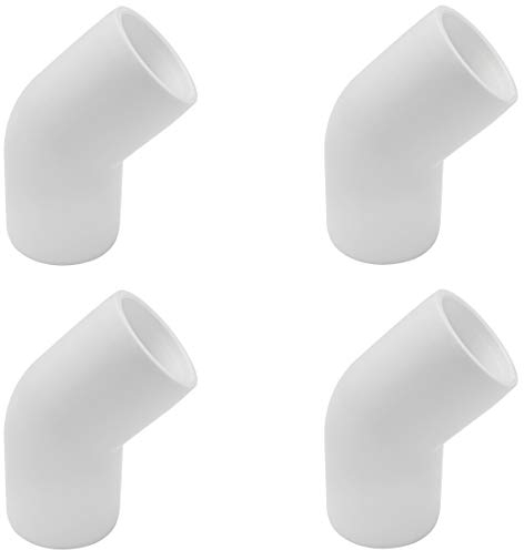 SDTC Tech 4 Stück 1,9 cm 45 Grad Winkel PVC Fitting Möbel Grade Rohrverbinder für DIY PVC Regal Garten Stützstruktur Lagerung Rahmen