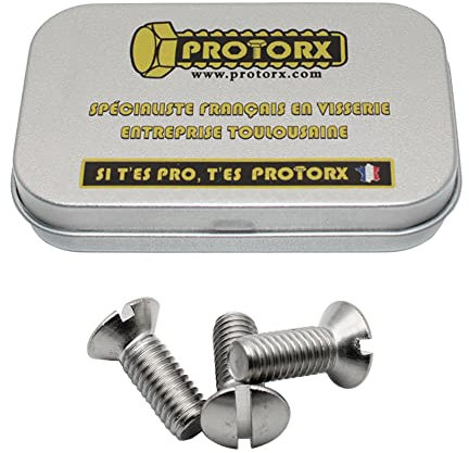 Viti testa fresata bombata M6 x 16 mm: scatola 10 viti in acciaio inox per dado rondella | viti a testa svasata bombata spaccata in acciaio A2 | metallo antiruggine - DIN 964 | Scatola portaoggetti