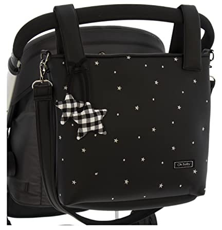 Rosy Fuentes Talega para silla de Paseo - Bolso para Silla de Paseo - Limpieza Sencilla 0-negro gris