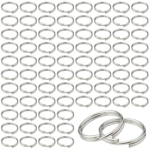 TOAOB 150pcs Anneaux Porte clé 10mm Petits Anneaux Double Fendus Argentés Métalliques Connecteurs pour Porte-clés Colliers Boucles d'oreilles Bracelets Artisanat et Fabrication de Bijoux