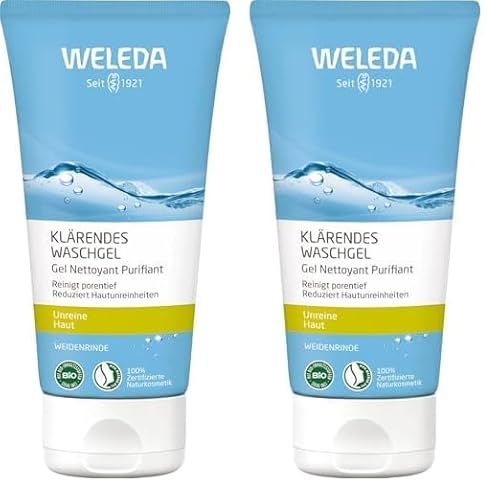 WELEDA Bio Klärendes Waschgel - porentiefe Naturkosmetik Anti Pickel Gesichtsreinigung für unreine Haut. Gesichtspflege bekämpft Pickel/Mitesser & reduziert überschüssigen Talg (vegan, 100ml)