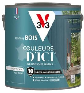 V33 Peinture Bois Couleurs d'ICI - Bleu feutré - 2L