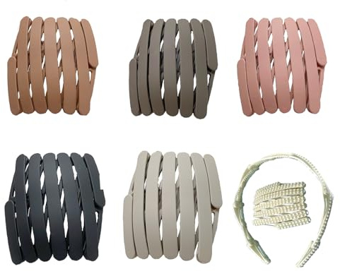 Eterspr 6 Pièces Elasticité Bandeaux, Bandeau Peigne en Plastique, Antidérapant Serre Tete, Unisexe, pour Yoga, Fitness, Course à Pied, Cyclisme, Bain et Maquillage(6 Couleurs)