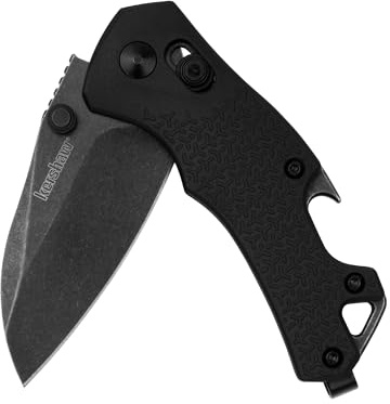 Kershaw Craze Pocket Knife, All-Black, 2.35 Inch Stainless Steel Reverse Tanto Blade, EDC with Manual Opening, Reversible Deep-Carry Pocketclip, Everyday Carry Pocket Knife for Men and Women