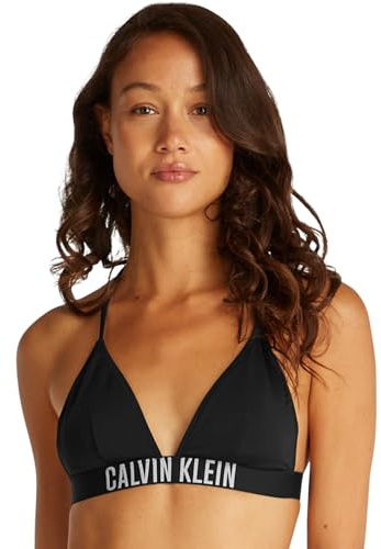 Calvin Klein Women’s Triangle Bikini Top with Removable Padding, Black (Pvh Black), S