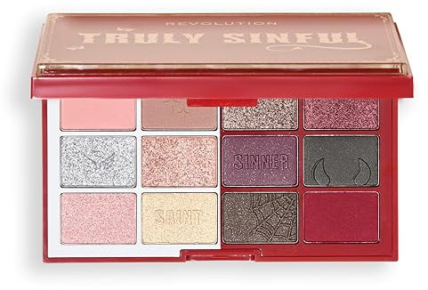 Revolution Beauty Truly Sinful Blood Lidschattenpalette, Halloween-Make-up, 12-Farben-Palette mit 3D-Bluttropfen-Etui