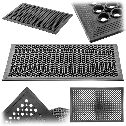 KADAX Felpudo Antideslizante Para Exteriores, Alfombrilla De Goma Negra, Felpudo Para Entradas (60 x 90 Cm)