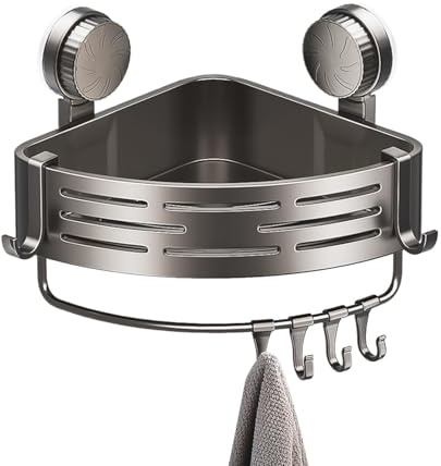 Suction Shower Basket,Suction Cup Triangle Shower Storage Rack | Organizer Space Saving for Toilet Bathtub Sink Kitchen Bathroom Restroom Dorm Laundry Room Shampoo Apartment