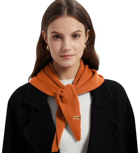 ACUSHLA 100% Merino Wool Triangle Scarf for Women, Fashion Neckerchie | 100% Merino wool triangle scarf with soft warmth and versatile styling, neck warmer for travel, daily wear and casual outfit