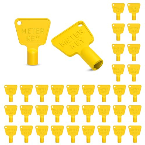 WedDecor 100-pack gasmätare i plast nyckel – triangel verktygsnyckel för elmätarlåda, kommersiella fack och skåp – hållbart gult verktyg åtkomstverktyg