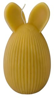 Cereria Di Giorgio - Candela a Forma di Uovo con Orecchie da Coniglio - Colore Senape - Altezza 12 cm - Spring Collection - Artigianale - Con sacchetto regalo - Made in Italy