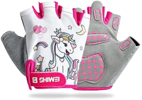 Zasjon Gants Velo Enfant，MitaineVelo pour Les garçons et Les Filles | Design de Sticker Magique, Matériel Ice Silk , Essuyez le Tissu de Sueur , Respirant et Antidérapant