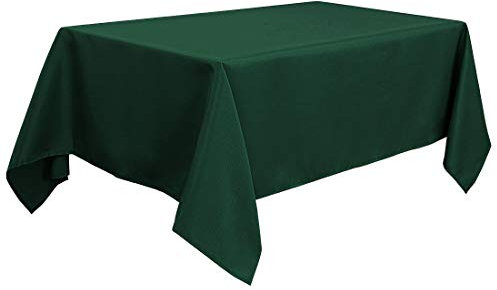 PiccoCasa Tablecloth Rectangle Wrinkle and Water Resistant, Table Cloth Wipe Clean for Kitchen Dining Wedding Party Dinner - Polyester Outdoor Table Cover Green 55x63 / 140x160cm