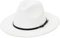 EOZY Herren Classic Wide Brim Fedora Hut Filz Panama Fedora Hüte Gentleman Jazz Hut für Strand Party Outdoor, weiß, 7/7 1/4