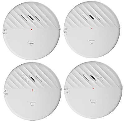 Lancoon Fensteralarm mit Vibrationssensor Weiß 4 Packungen 125dB lauter schlanker Glasbruch-Einbruchmelder Einstellbarer Empfindlichkeit LED-Anzeigeleuchte für die Sicherheit im Home Office