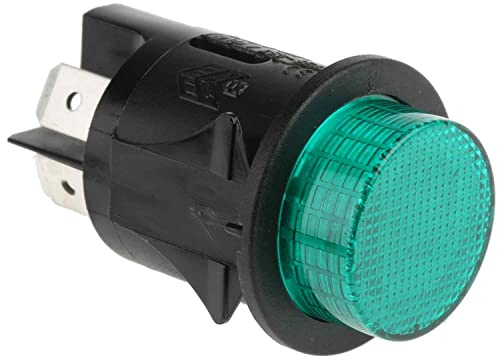 AUTOZOCO Interruttore a pulsante DPST 16 A rotondo 25 mm LED - 250 V a 16 A - On/Off - Controller elettrico per veicoli con luce verde