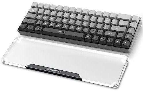 MAMBASNAKE Handgelenkauflage für Tastatur, Tastaturpad aus Acryl für Compact 60% Tastatur - Ergonomic Wrist Rest für Büro/Spiele/Tippen/Laptop - Premier Clear Acryl - Rutschfeste Füße - Schwarz