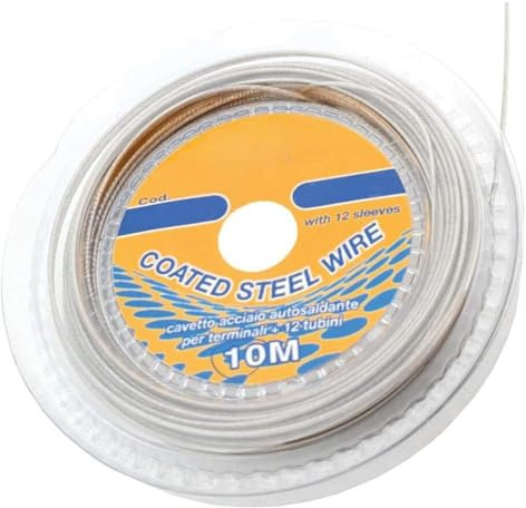 ARMERIAONLINE SINCE 1999 Cavetto Filo acciaio inossidabile da pesca per esca vivo autosaldante serra spigola morbido lineaflex 25 kg 40 kg MISURE : 15 KG