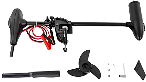 12V Aussenborder Elektromotor Aussenbordmotor Elektro Schlauchboot Bürstenmotor, Einziehbar Steuergriff, Echtzeit-Überwachung Leistung (40LBS)